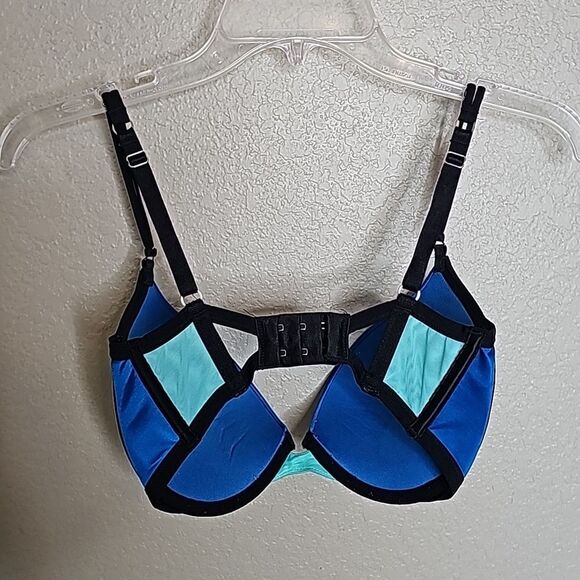 Victoria's Secret 32DDD Very Sexy Pushup Bra Blue colorblock - Picture 3 of 5